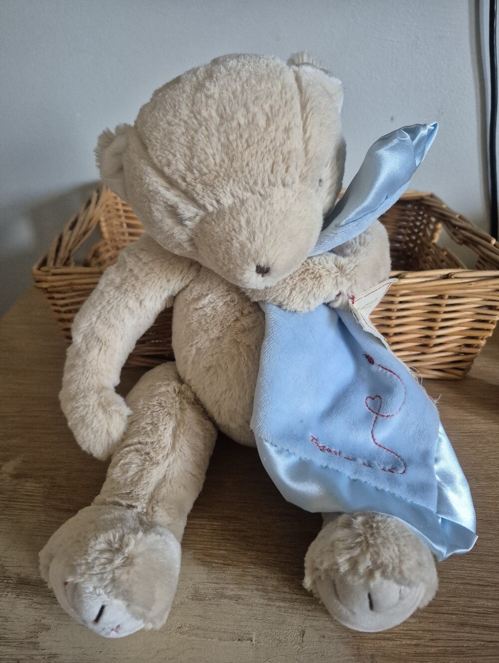 Bunnies by the Bay Bao Bao Teddy Bear Blue Blanket Lovey Plush Together At Last